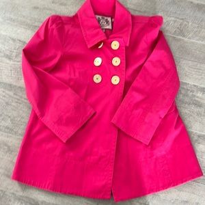 Juicy Couture hot pink lightweight jacket with gold button details